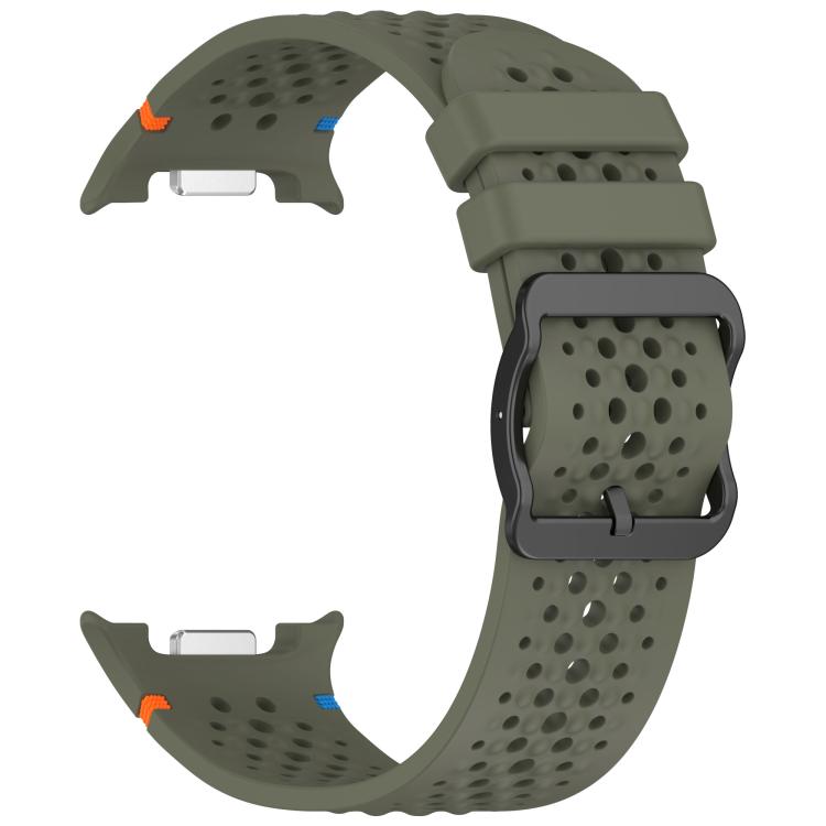 For Samsung Galaxy Watch8 / Watch8 Classic xDfind Ladder Black Buckle Honeycomb Breathable Silicone Watch Band