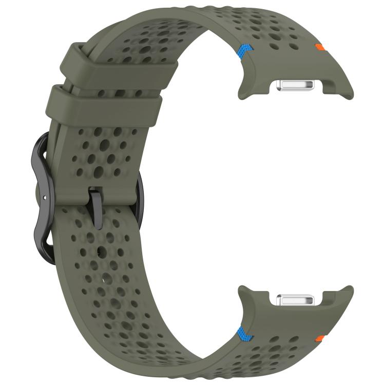 For Samsung Galaxy Watch8 / Watch8 Classic xDfind Ladder Black Buckle Honeycomb Breathable Silicone Watch Band