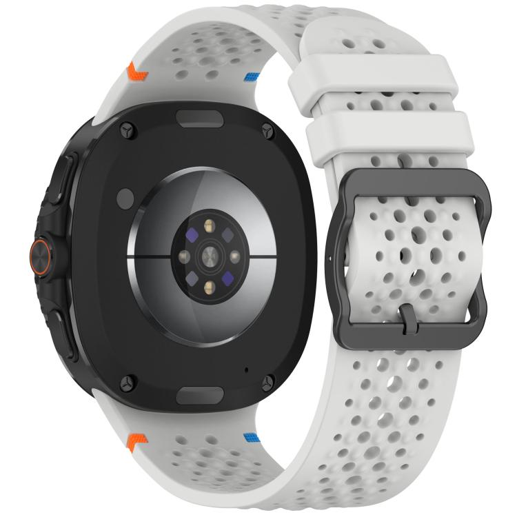 For Samsung Galaxy Watch8 / Watch8 Classic xDfind Ladder Black Buckle Honeycomb Breathable Silicone Watch Band