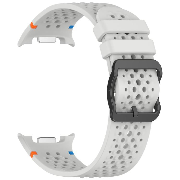 For Samsung Galaxy Watch8 / Watch8 Classic xDfind Ladder Black Buckle Honeycomb Breathable Silicone Watch Band