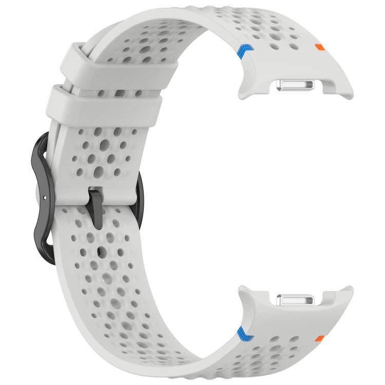 For Samsung Galaxy Watch8 / Watch8 Classic xDfind Ladder Black Buckle Honeycomb Breathable Silicone Watch Band