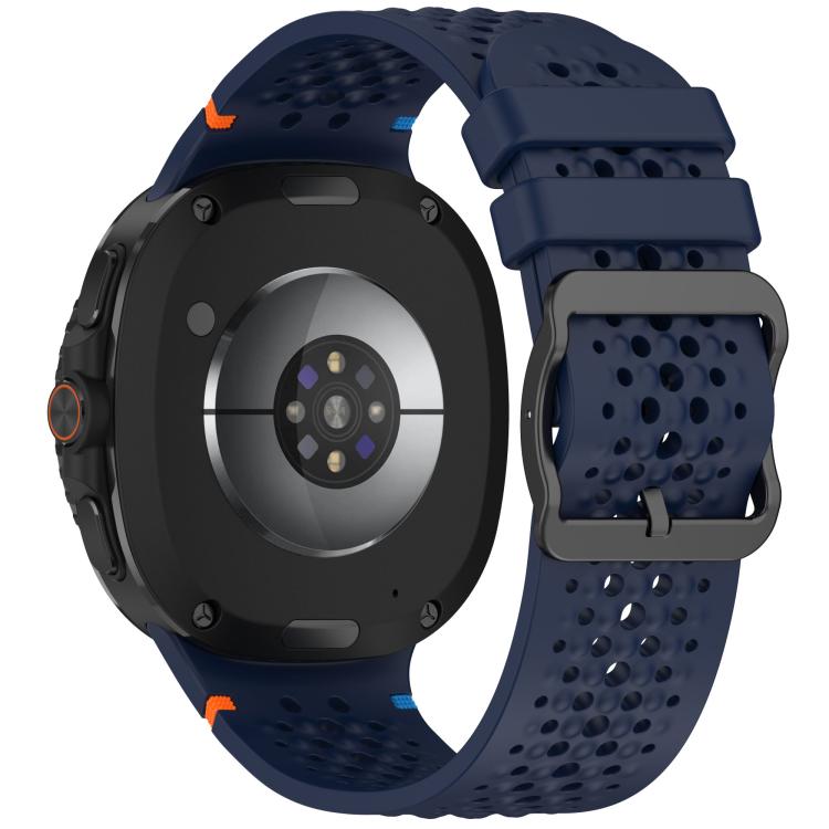 For Samsung Galaxy Watch8 / Watch8 Classic xDfind Ladder Black Buckle Honeycomb Breathable Silicone Watch Band
