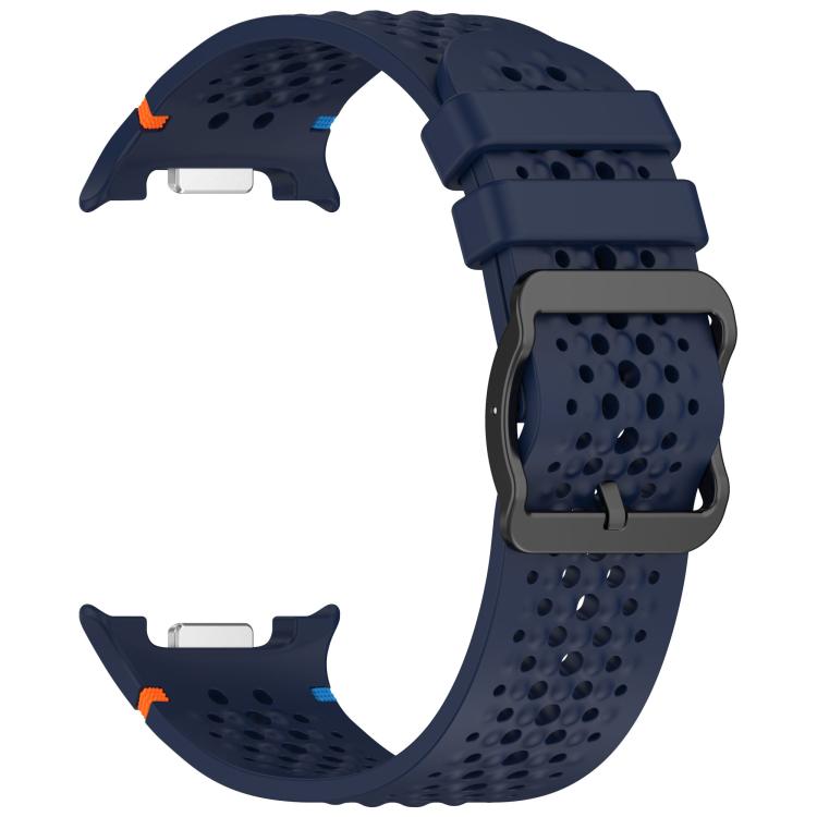 For Samsung Galaxy Watch8 / Watch8 Classic xDfind Ladder Black Buckle Honeycomb Breathable Silicone Watch Band