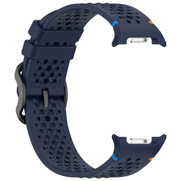 For Samsung Galaxy Watch8 / Watch8 Classic xDfind Ladder Black Buckle Honeycomb Breathable Silicone Watch Band