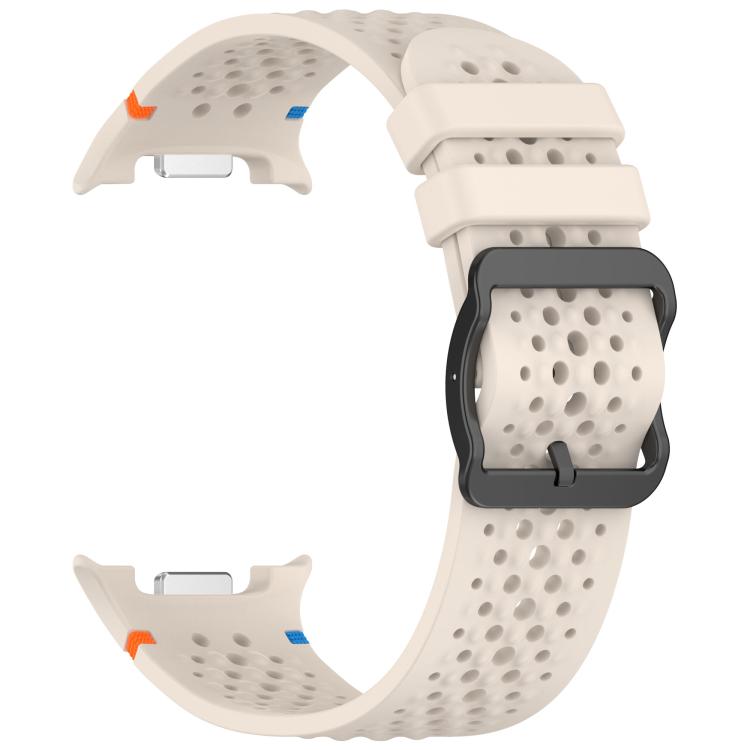 For Samsung Galaxy Watch8 / Watch8 Classic xDfind Ladder Black Buckle Honeycomb Breathable Silicone Watch Band
