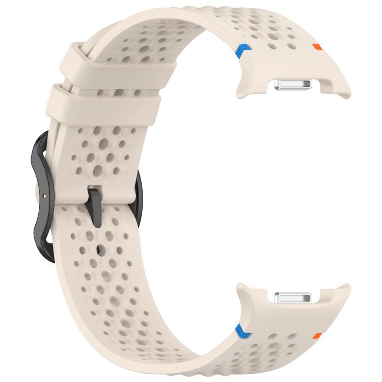 For Samsung Galaxy Watch8 / Watch8 Classic xDfind Ladder Black Buckle Honeycomb Breathable Silicone Watch Band