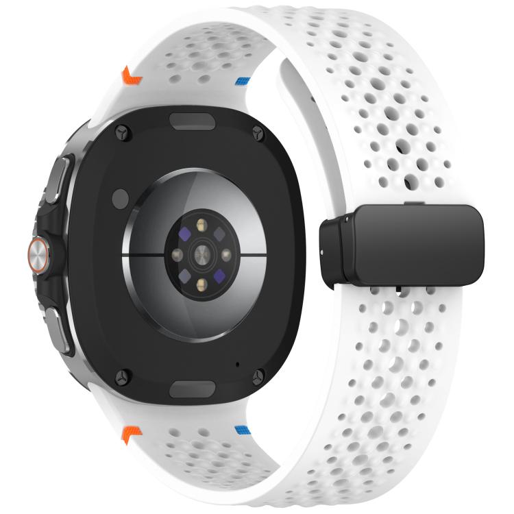 For Samsung Galaxy Watch8 / Watch8 Classic xDfind Magnetic Black Buckle Honeycomb Breathable Silicone Watch Band