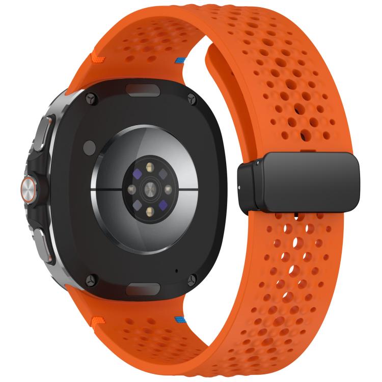 For Samsung Galaxy Watch8 / Watch8 Classic xDfind Magnetic Black Buckle Honeycomb Breathable Silicone Watch Band