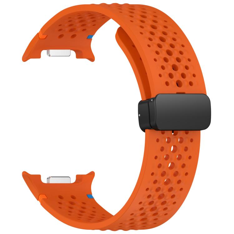 For Samsung Galaxy Watch8 / Watch8 Classic xDfind Magnetic Black Buckle Honeycomb Breathable Silicone Watch Band