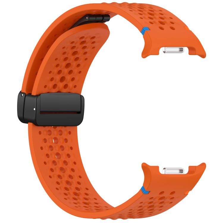 For Samsung Galaxy Watch8 / Watch8 Classic xDfind Magnetic Black Buckle Honeycomb Breathable Silicone Watch Band