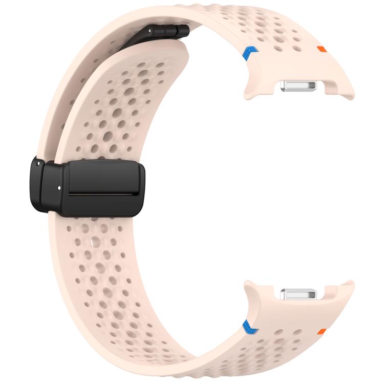 For Samsung Galaxy Watch8 / Watch8 Classic xDfind Magnetic Black Buckle Honeycomb Breathable Silicone Watch Band
