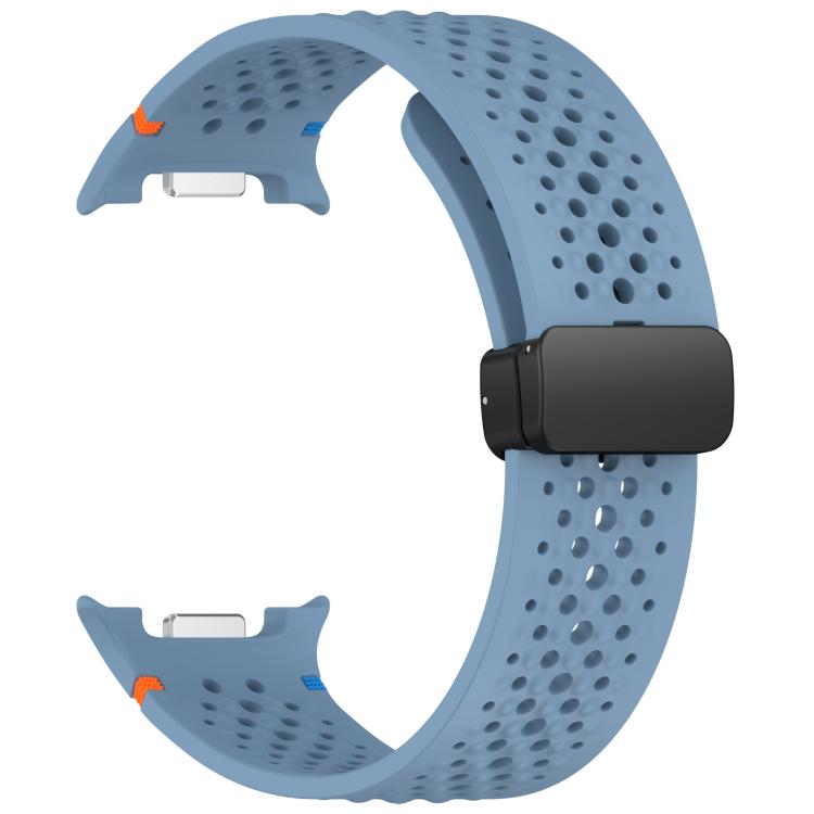 For Samsung Galaxy Watch8 / Watch8 Classic xDfind Magnetic Black Buckle Honeycomb Breathable Silicone Watch Band