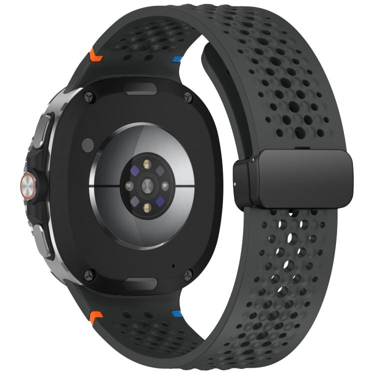 For Samsung Galaxy Watch8 / Watch8 Classic xDfind Magnetic Black Buckle Honeycomb Breathable Silicone Watch Band