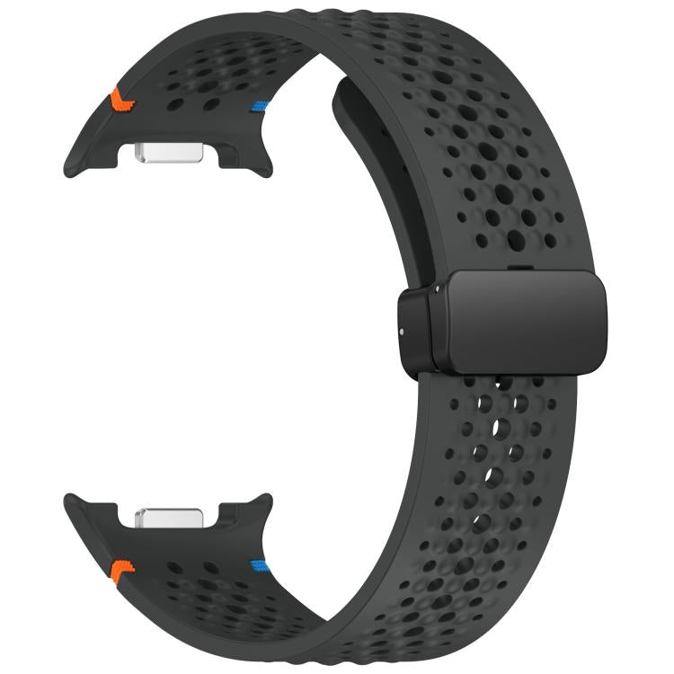 For Samsung Galaxy Watch8 / Watch8 Classic xDfind Magnetic Black Buckle Honeycomb Breathable Silicone Watch Band
