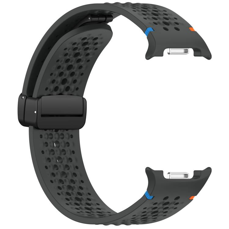 For Samsung Galaxy Watch8 / Watch8 Classic xDfind Magnetic Black Buckle Honeycomb Breathable Silicone Watch Band