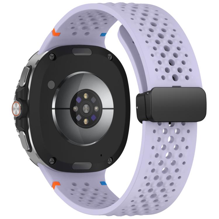 For Samsung Galaxy Watch8 / Watch8 Classic xDfind Magnetic Black Buckle Honeycomb Breathable Silicone Watch Band