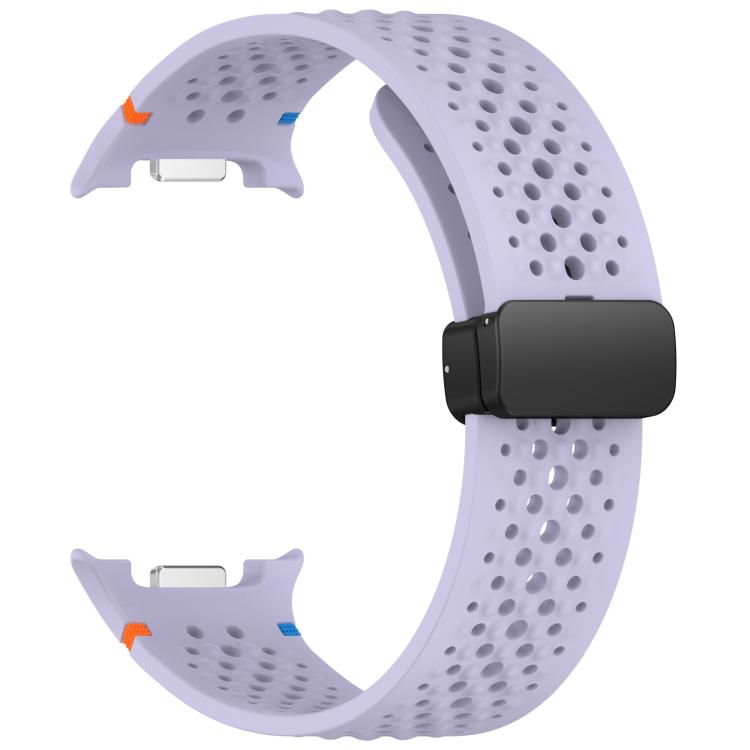For Samsung Galaxy Watch8 / Watch8 Classic xDfind Magnetic Black Buckle Honeycomb Breathable Silicone Watch Band