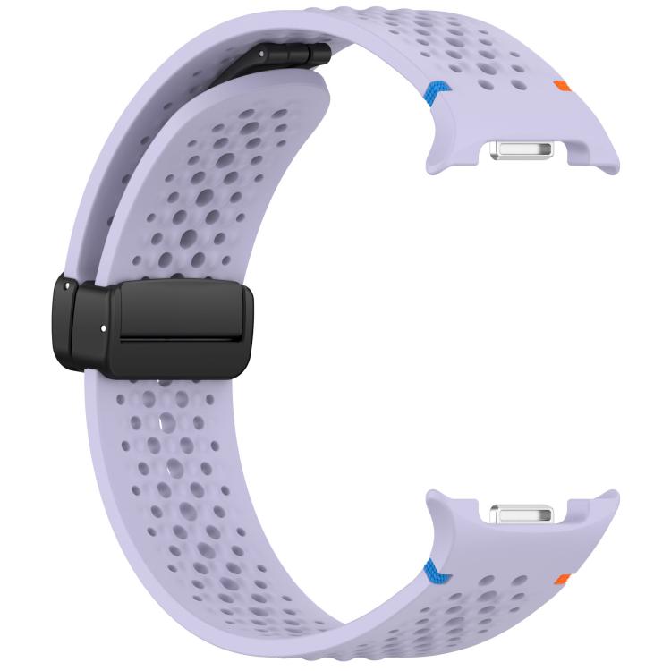 For Samsung Galaxy Watch8 / Watch8 Classic xDfind Magnetic Black Buckle Honeycomb Breathable Silicone Watch Band