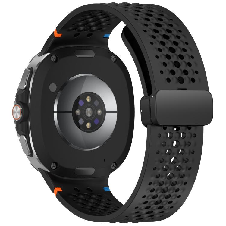 For Samsung Galaxy Watch8 / Watch8 Classic xDfind Magnetic Black Buckle Honeycomb Breathable Silicone Watch Band