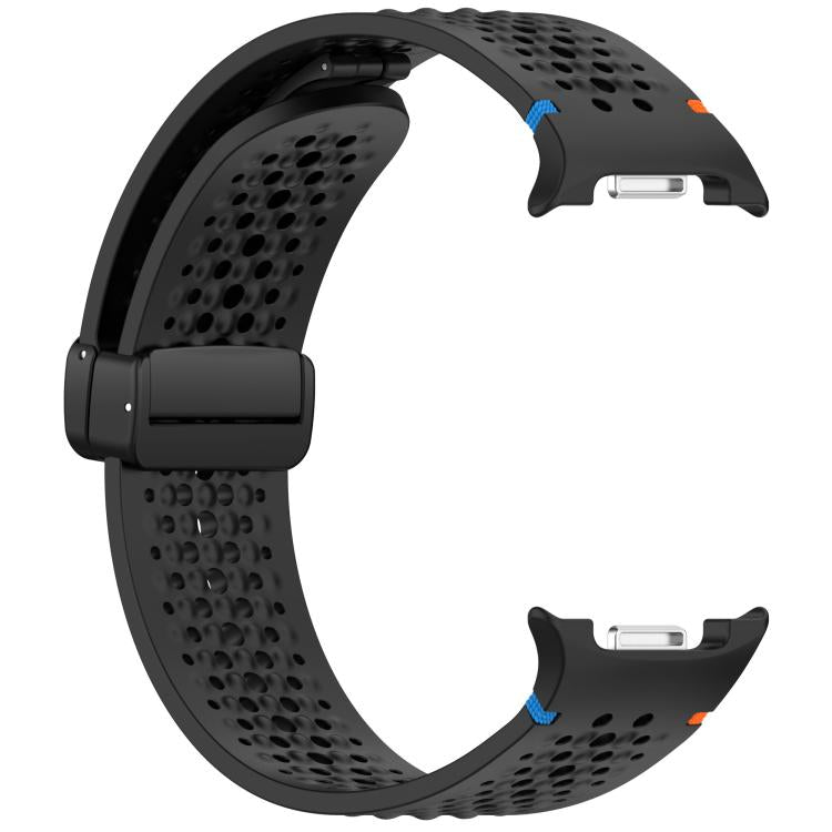For Samsung Galaxy Watch8 / Watch8 Classic xDfind Magnetic Black Buckle Honeycomb Breathable Silicone Watch Band