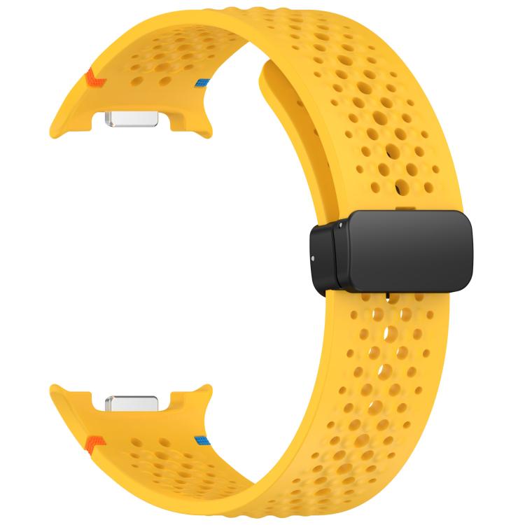 For Samsung Galaxy Watch8 / Watch8 Classic xDfind Magnetic Black Buckle Honeycomb Breathable Silicone Watch Band