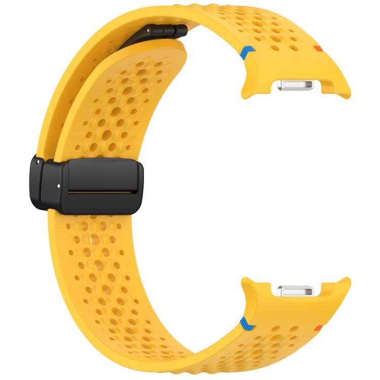 For Samsung Galaxy Watch8 / Watch8 Classic xDfind Magnetic Black Buckle Honeycomb Breathable Silicone Watch Band