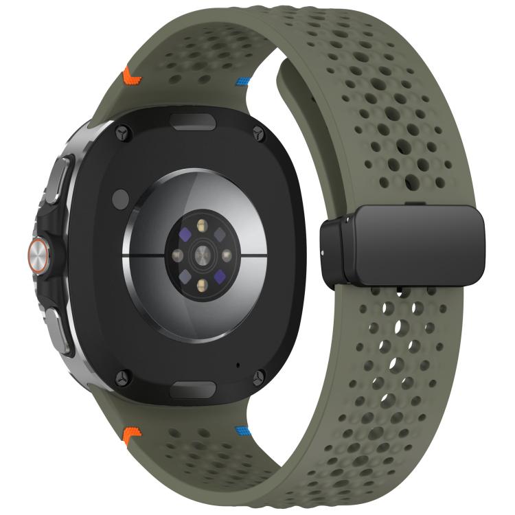 For Samsung Galaxy Watch8 / Watch8 Classic xDfind Magnetic Black Buckle Honeycomb Breathable Silicone Watch Band
