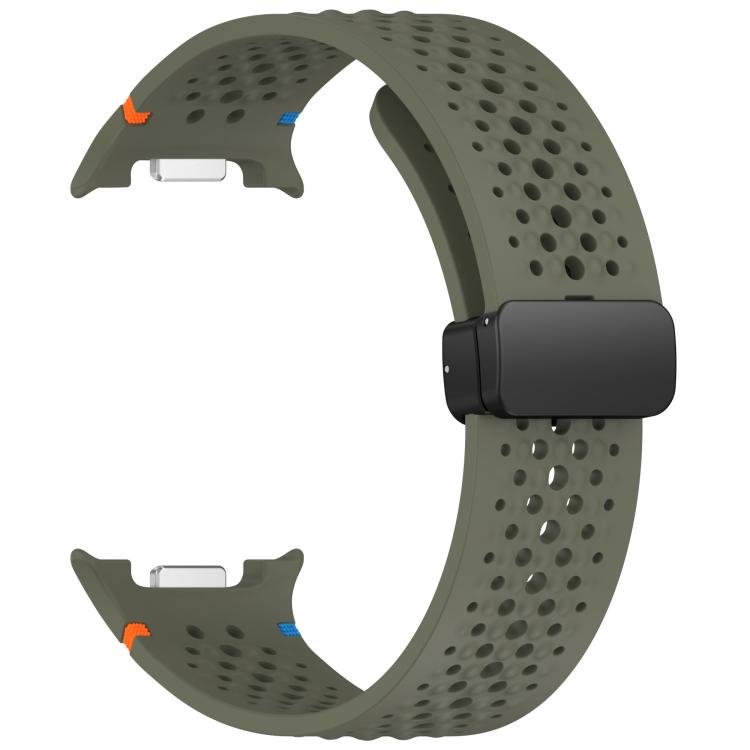 For Samsung Galaxy Watch8 / Watch8 Classic xDfind Magnetic Black Buckle Honeycomb Breathable Silicone Watch Band