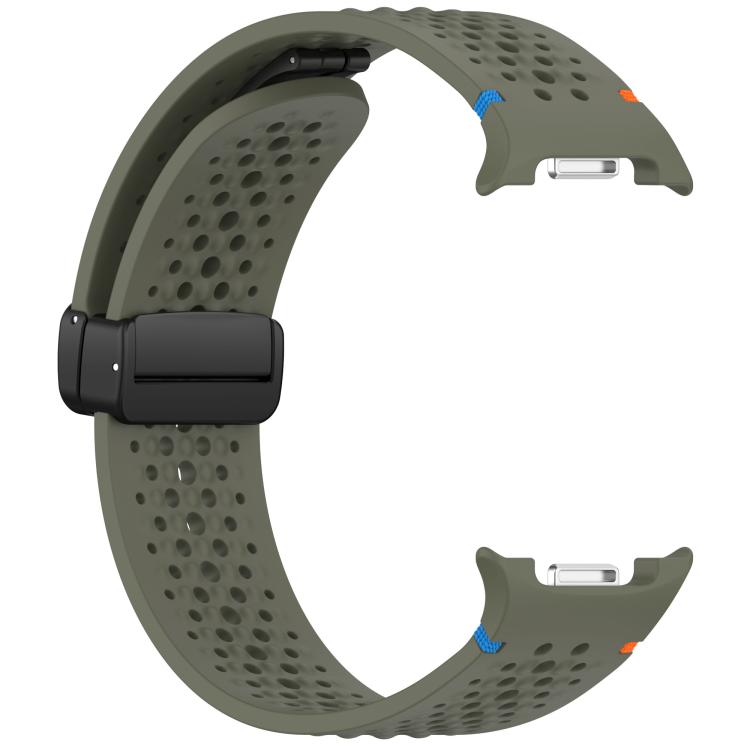 For Samsung Galaxy Watch8 / Watch8 Classic xDfind Magnetic Black Buckle Honeycomb Breathable Silicone Watch Band