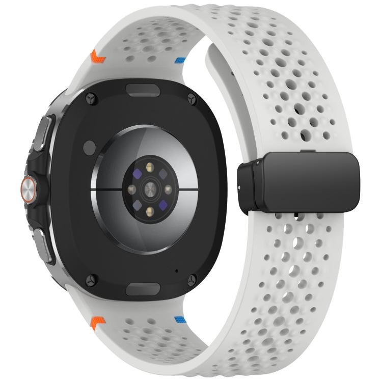 For Samsung Galaxy Watch8 / Watch8 Classic xDfind Magnetic Black Buckle Honeycomb Breathable Silicone Watch Band
