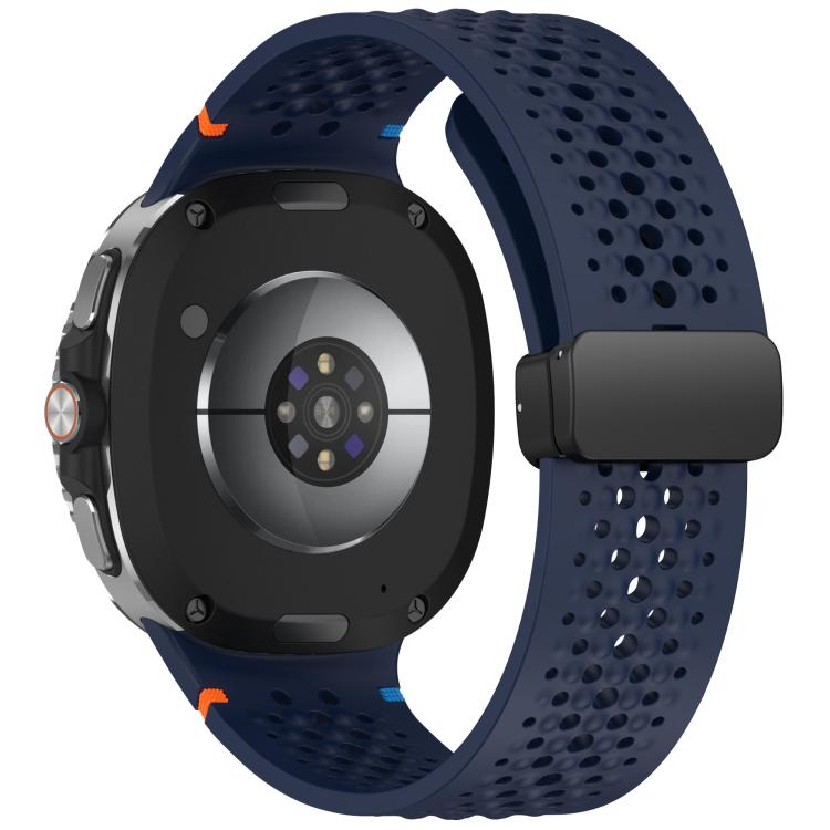 For Samsung Galaxy Watch8 / Watch8 Classic xDfind Magnetic Black Buckle Honeycomb Breathable Silicone Watch Band