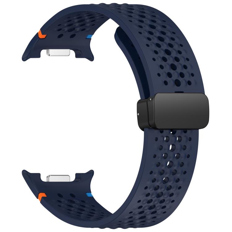 For Samsung Galaxy Watch8 / Watch8 Classic xDfind Magnetic Black Buckle Honeycomb Breathable Silicone Watch Band