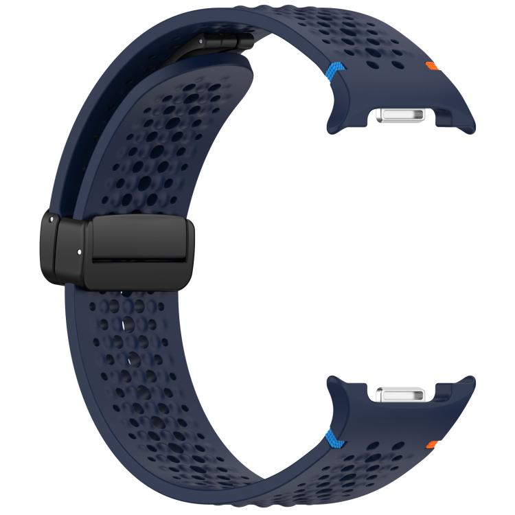 For Samsung Galaxy Watch8 / Watch8 Classic xDfind Magnetic Black Buckle Honeycomb Breathable Silicone Watch Band