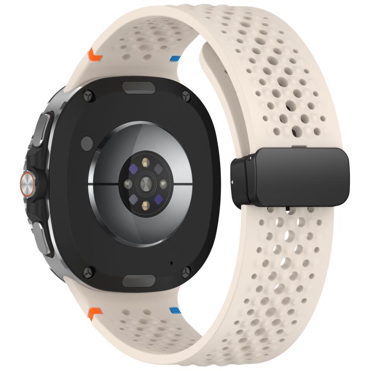 For Samsung Galaxy Watch8 / Watch8 Classic xDfind Magnetic Black Buckle Honeycomb Breathable Silicone Watch Band