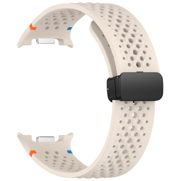 For Samsung Galaxy Watch8 / Watch8 Classic xDfind Magnetic Black Buckle Honeycomb Breathable Silicone Watch Band