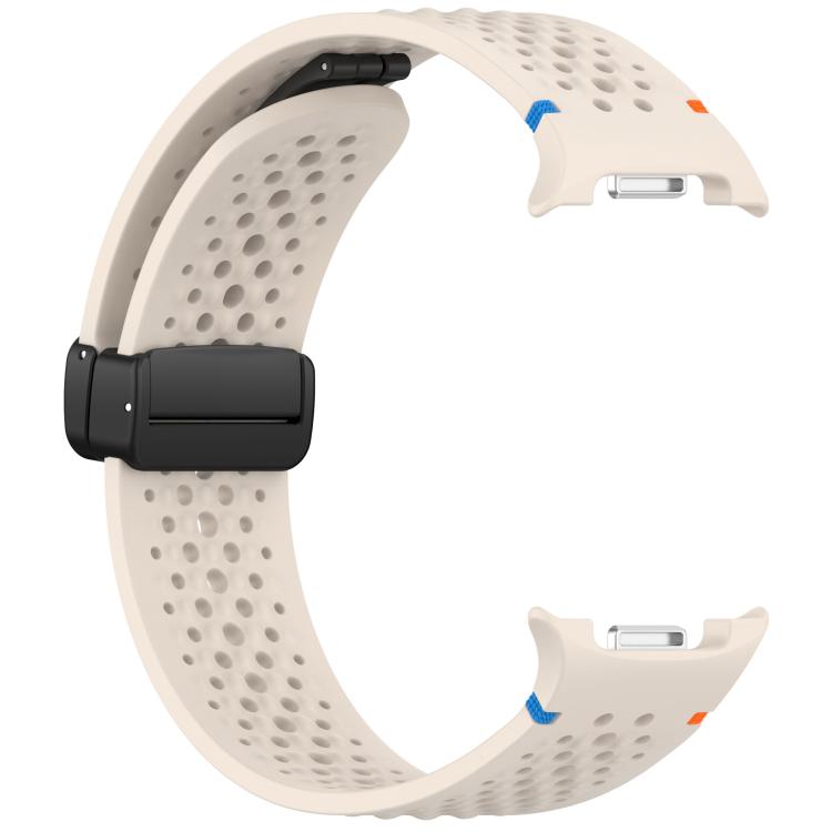 For Samsung Galaxy Watch8 / Watch8 Classic xDfind Magnetic Black Buckle Honeycomb Breathable Silicone Watch Band