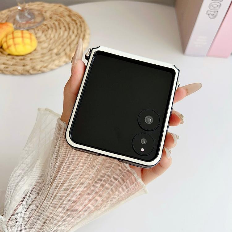 For Xiaomi Mix Flip Side Buckle MagSafe Leather Texture Phone Case with Strap / Holder