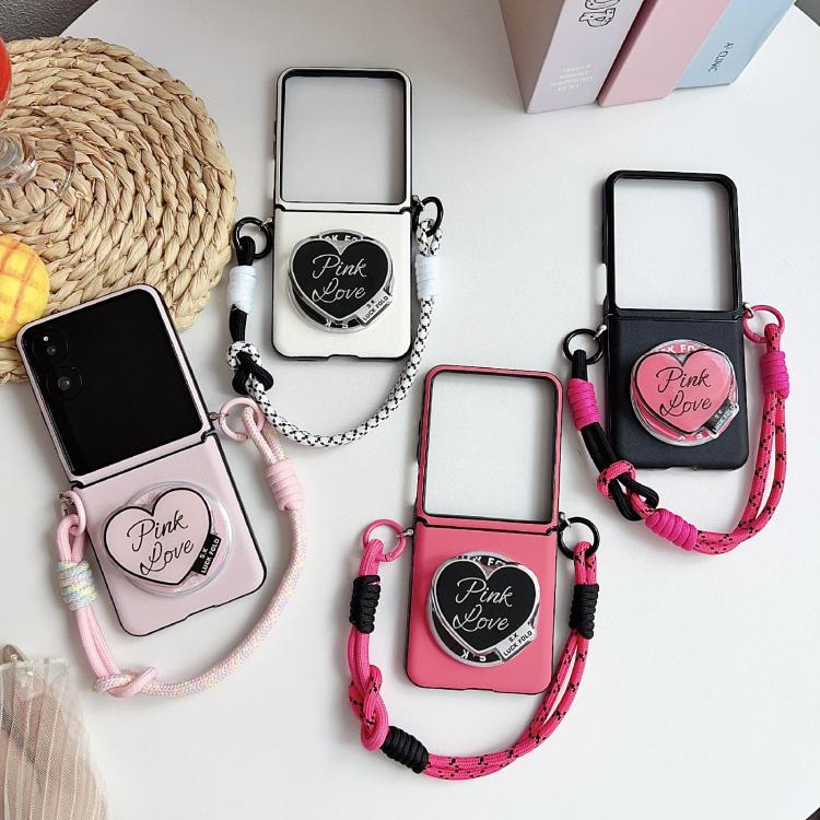 For Xiaomi Mix Flip 2 Side Buckle MagSafe Leather Texture Phone Case with Strap / Holder