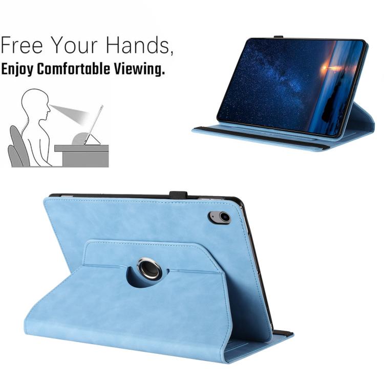 For iPad 2022 / 2025 Solid Color Rotation Holder Leather Smart Tablet Case