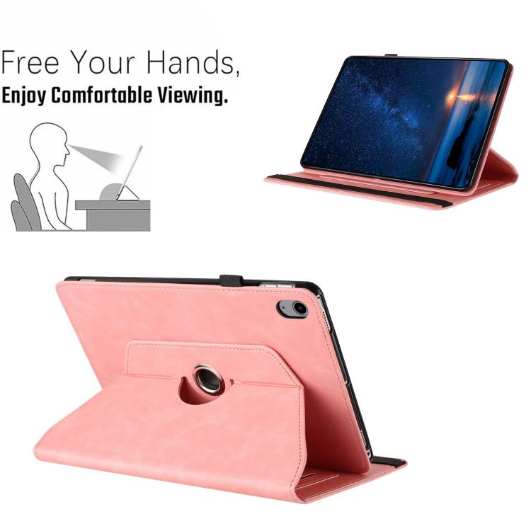 For iPad 2022 / 2025 Solid Color Rotation Holder Leather Smart Tablet Case