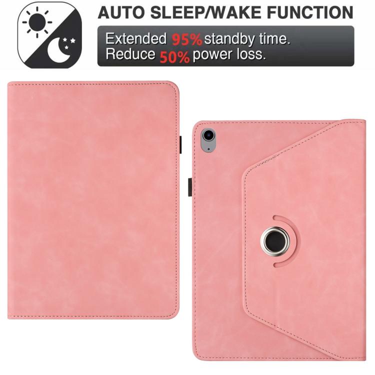 For iPad 2022 / 2025 Solid Color Rotation Holder Leather Smart Tablet Case