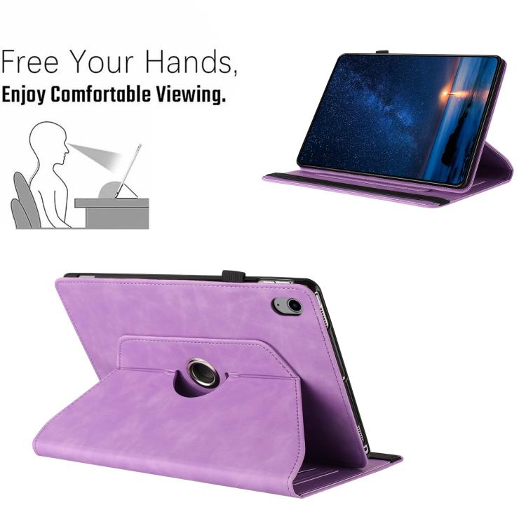 For iPad 2022 / 2025 Solid Color Rotation Holder Leather Smart Tablet Case