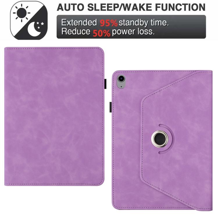 For iPad 2022 / 2025 Solid Color Rotation Holder Leather Smart Tablet Case