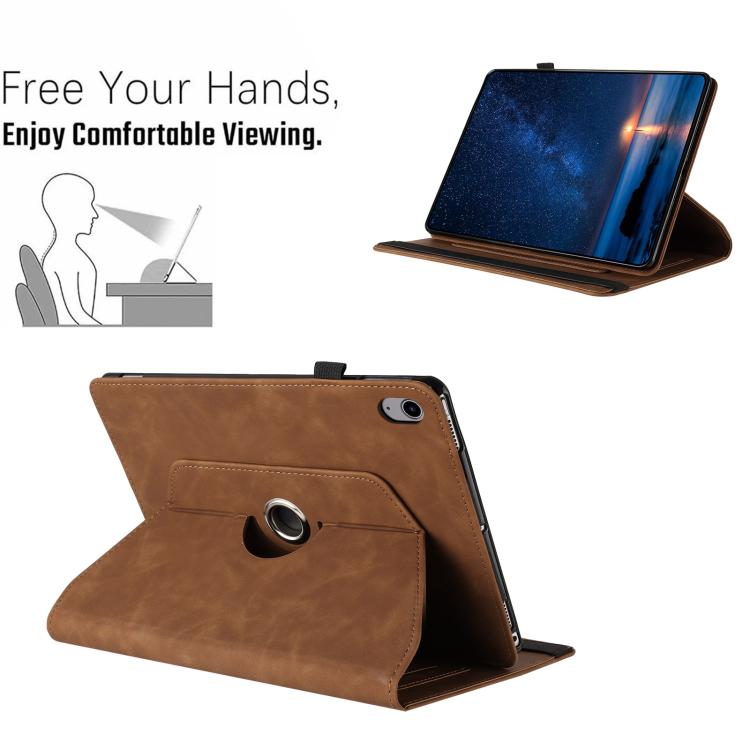 For iPad 2022 / 2025 Solid Color Rotation Holder Leather Smart Tablet Case