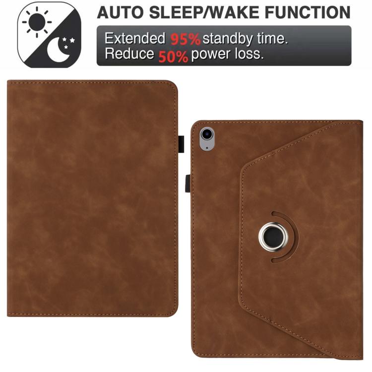 For iPad 2022 / 2025 Solid Color Rotation Holder Leather Smart Tablet Case