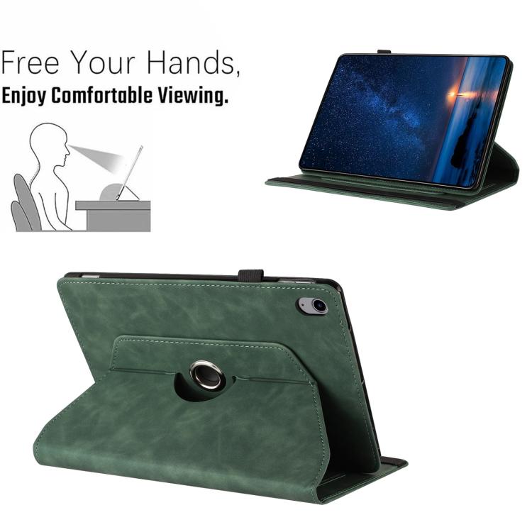 For iPad 2022 / 2025 Solid Color Rotation Holder Leather Smart Tablet Case