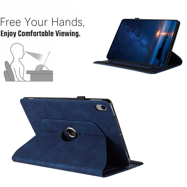 For iPad 2022 / 2025 Solid Color Rotation Holder Leather Smart Tablet Case