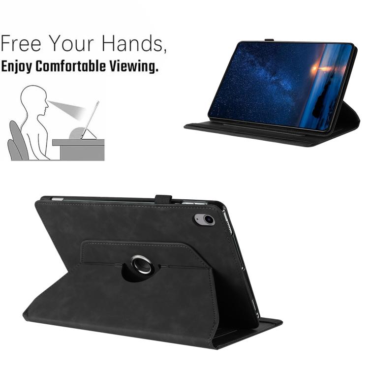 For iPad 2022 / 2025 Solid Color Rotation Holder Leather Smart Tablet Case