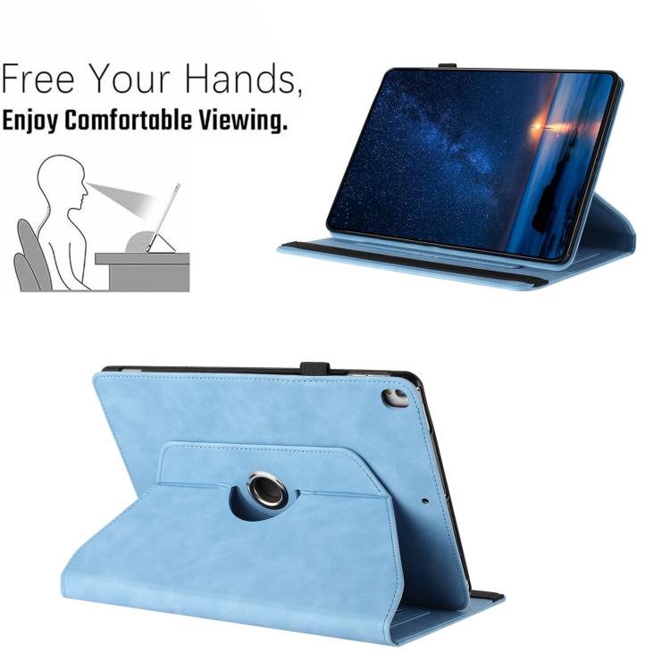 For iPad 10.2 2020 / 2019 / 10.5 2019 Solid Color Rotation Holder Leather Smart Tablet Case
