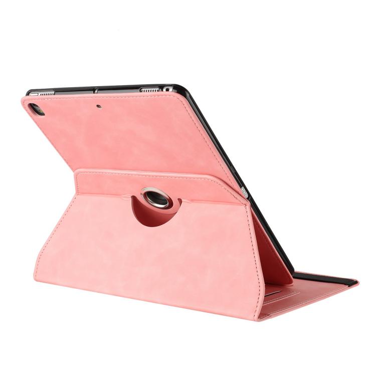 For iPad 10.2 2020 / 2019 / 10.5 2019 Solid Color Rotation Holder Leather Smart Tablet Case